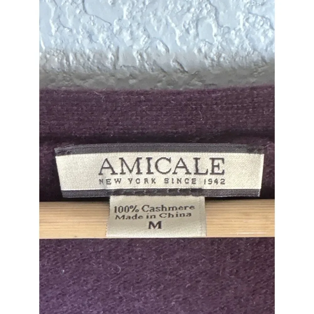 Vintage Brown 100% Cashmere Cardigan Sweater Medium Neutral Classic Minimalist